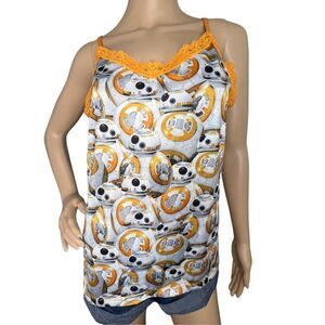 Star Wars BB-8 Patterned Fitted Lace Cami/Tank Top
